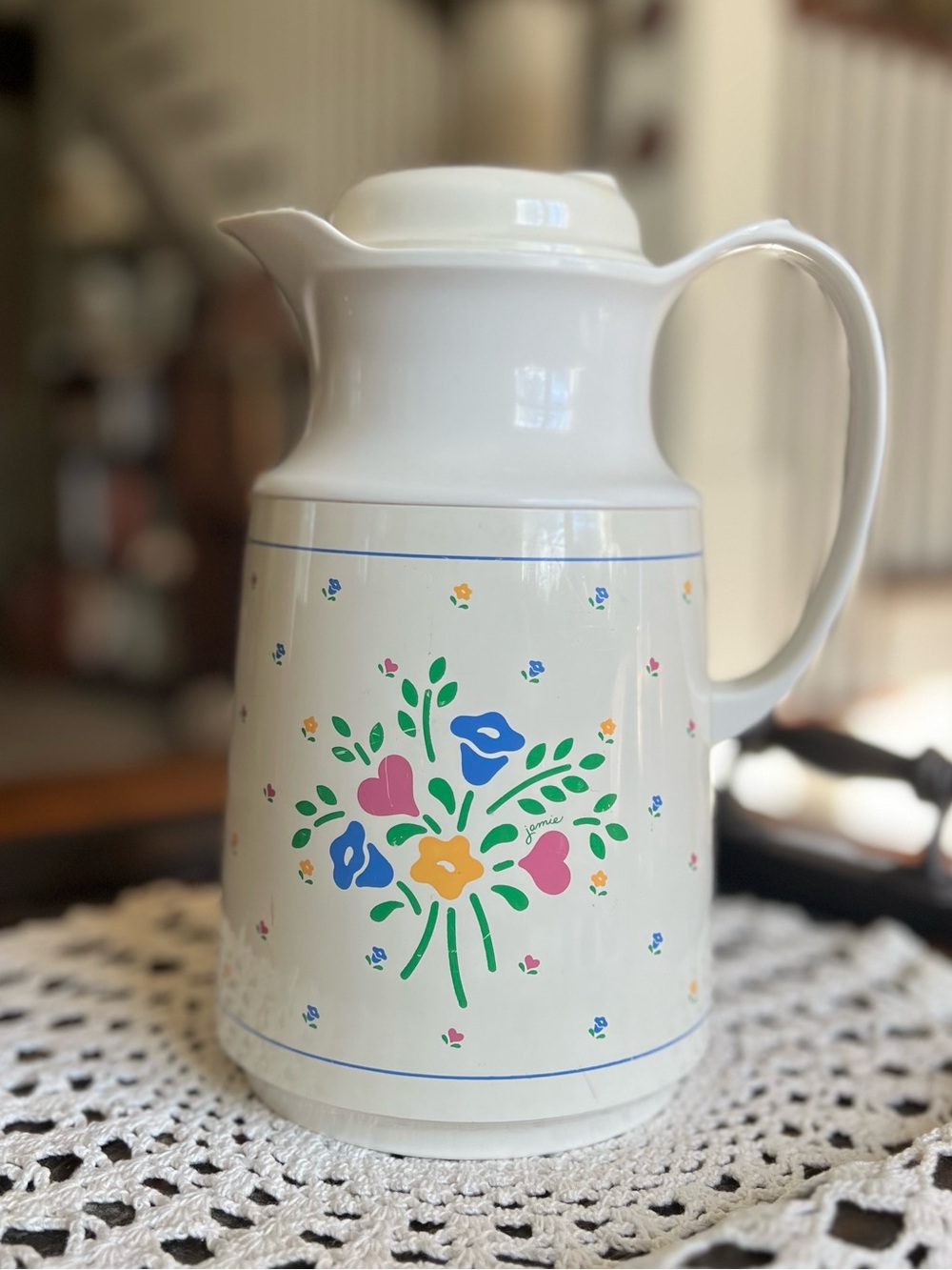 Vintage 1980s Thermos Helga No. 490 Jamie Floral Carafe